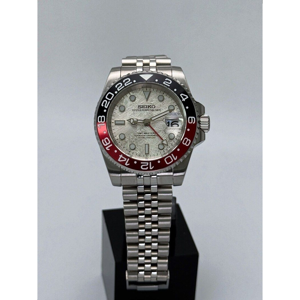 Custom Seiko Mod • Coke “Meteorite” GMT-Master II w/ Ice Lume • 40mm